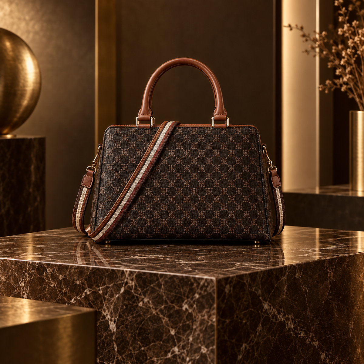 Aevacamp Textured Satchel Handbag